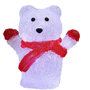 monzana Figurine Lumineuse LED en Acrylique Décoration de Noël Ours po...