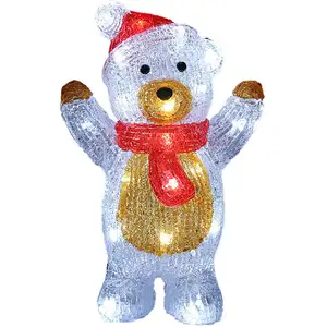 monzana Figurine lumineuse led en acrylique - décoration de Noël - Modèle au choix Nounours debout
