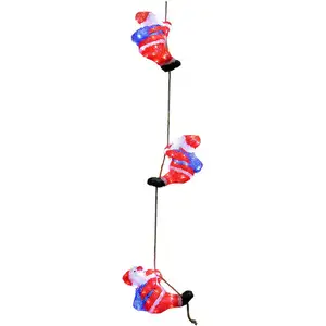 deuba Figurine lumineuse led en acrylique - décoration de Noël - Modèle au choix Trio de père-noël