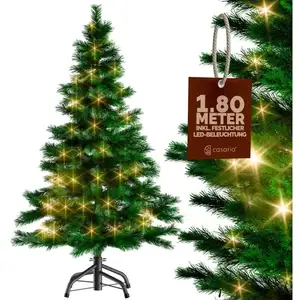 Casaria Sapin de Noël artificiel 140-180cm support inclus arbre de noël décoration Standard 180 cm pas cher