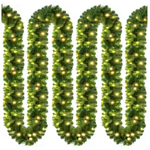 Casaria Guirlande de Noël lumineuse 10m 200 LED blanc chaud Décoration de noël en sapin artificiel pour intérieur extérieur