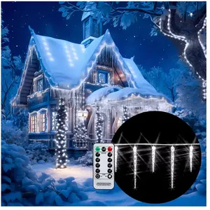 Monzana Guirlande lumineuse 40 LED 10,4 m blanc stalactite télécommande fonction timer classe de protection IP44 8 modes guirlande
