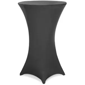 Merkloos / Sans marque Deuba® Housse de Table de Bar bistrot Ronde Anthracite Ø60-65 cm Nappe Mange Debout Protection Table de Cocktail pas cher
