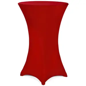 Comparateur de prix : Deuba® Housse de Table de Bar bistrot Ronde Bordeaux-Rouge Ø60-65 cm Nappe Mange Debout Protection Table de Cocktail