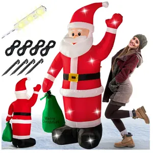 Merkloos / Sans marque Père Noël gonflable décoratif 180 cm décoration lumineuse éclairage Fêtes Noël pas cher
