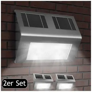 Comparateur de prix : Monzana® 2x Applique solaire led applique murale extérieur éclairage terrasse jardin avec capteur crépusculaire 8h autonomie