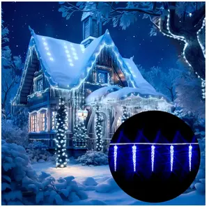 Comparateur de prix : Deuba Guirlande lumineuse 80 LED Noël Bleu stalactites Lumière Déco