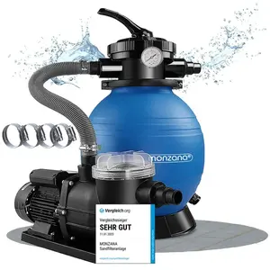 Comparateur de prix : monzana Pompe filtre à sable 9.600l/h 450W 2en1 raccord 32-38mm métal ...