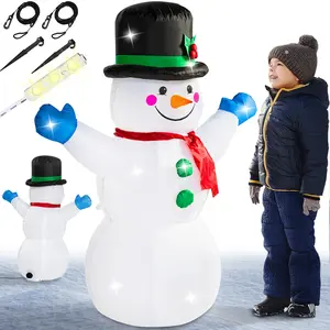 Monzana - Bonhomme de neige gonflable décoratif led avec pompe incluse Décoration lumineuse Taille xl 120cm Noël fête pas cher
