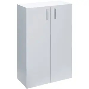 Comparateur de prix : Deuba Armoire avec portes 115,5 x 60 x 30 cm Meuble de rangement VELA blanc 3 niveaux pour salon bureau chambre