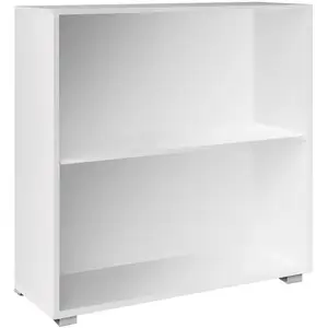 Comparateur de prix : Deuba Étagère bibliothèque blanc 77 x 60 x 28 cm Meuble de rangement VELA 2 compartiments pour salon bureau chambre