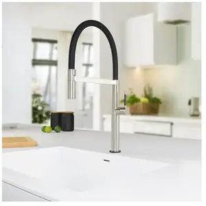 PREMIUM 300 Robinetterie de cuisine en acier inoxydable, bec avec flex... pas cher