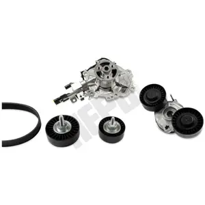 Pompe À Eau + Jeu De Courroies Multi Trapézoïdales Hepu Pk26810 pas cher