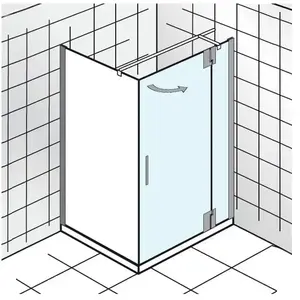 HSK K2P Porte pivotante, avec élément fixe, pour paroi latérale, 21700... pas cher