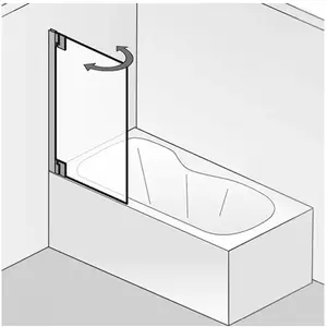 HSK K2P Pare-baignoire, mobile, 2106075-41-50#EdLi, pas cher