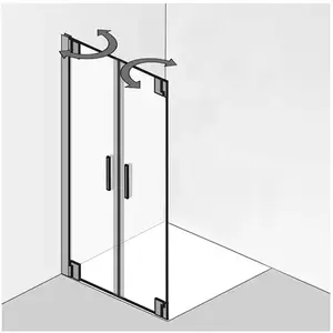 HSK K2P Porte battante, pour paroi latérale, 2177100-41-50#EdLi,Vendu parreuter