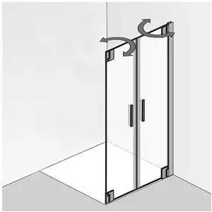 HSK K2P Porte battante, pour paroi latérale, 2177090-41-50#EdRe,Vendu parreuter