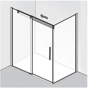 HSK K2P Porte coulissante, avec paroi latérale, 2140160-41-50#EdLi, pas cher