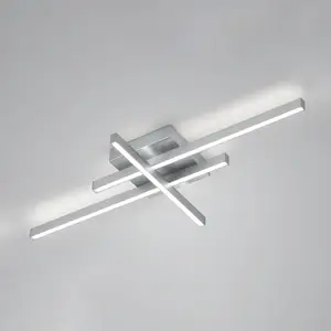 Knapstein Plafonnier LED Feli avec trois profilés, nickel