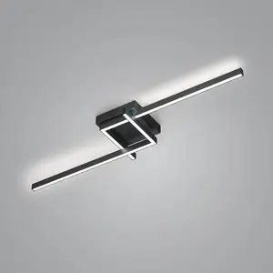 Knapstein Plafonnier LED Frida, 112x30cm, noirVendu parluminaire