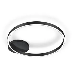 Knapstein Plafonnier LED Anel-60, noir, direct/indirectVendu parluminaire