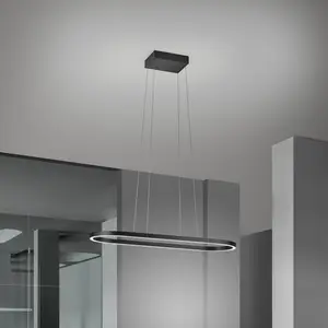 Knapstein Suspension LED Elin, noir, commande gestuelleVendu parluminaire