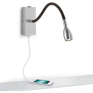 Knapstein Applique murale LED Milos nickel avec port de recharge USBVendu parluminaire