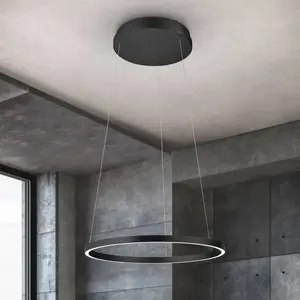 Knapstein Suspension LED Lisa-60, CCT, dimmable, noir mat