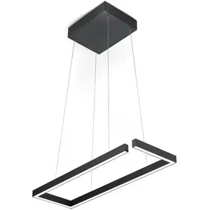 Knapstein Suspension LED Marisa-60, noir mat, 60 x 20cm