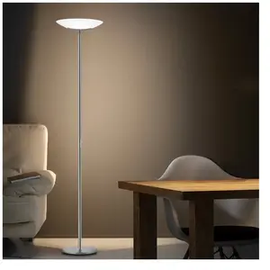 Knapstein Lampadaire à éclairage indirect LED Mika, nickel-chroméVendu parluminaire