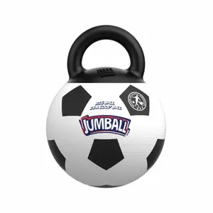 Jouet Chien - Bubimex Ballon sauteur de foot avec poignée Blanc et noir - Ø 30 cm pas cher