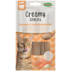 Bubimex Creamy snacks pour chat X4 Saumon et colostrum bovin - 60 gr pas cher