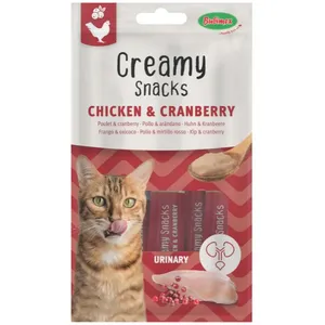 Bubimex Creamy snacks pour chat X4 Poulet et cranberry - 60 gr pas cher