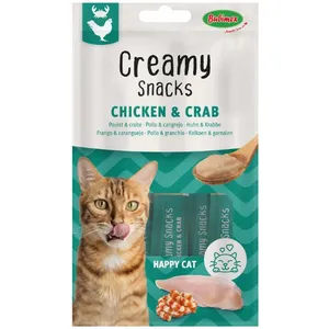 Bubimex Creamy snacks pour chat X4 Poulet et crabe - 60 gr pas cher