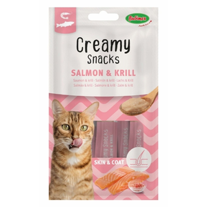 Bubimex Creamy snacks pour chat X4 Saumon et krill - 60 gr pas cher