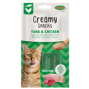 Comparateur de prix : Bubimex Creamy snacks pour chat X4 Thon et poulet - 60 gr