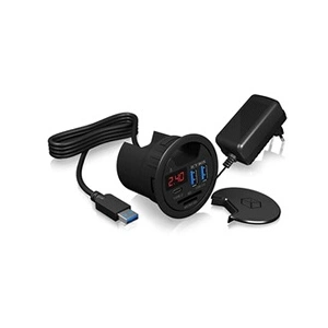 ICY BOX IB-HUB1404 Hub USB Noir 60 mm pas cher