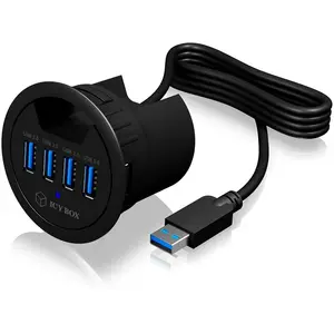 Generique ICY BOX IB-HUB1403 USB 3.2 Gen 1 (3.1 Gen 1) Type-A 5000 Mbit/s Noir - Neuf