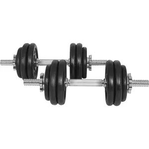 Set d'haltères courts de 30 KG avec disques en fonte - Gyronetics E-Se... pas cher