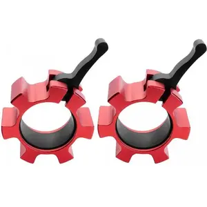 Bloques-disques olympiques 50/51 mm - Rouge - Gorilla Sports - Attache... pas cher
