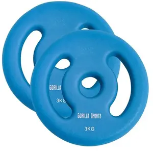 Comparateur de prix : GORILLA SPORTS Paire de disques à poignées Néoprène - 2 x 3 KG (6 KG)