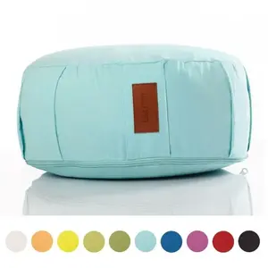 Gorilla Sports ® Coussin de Méditation Rond - Ø 30 cm, en 100% Coton Bio, Housse Lavable, Rembourrage d'épeautre, Hauteur d'Assise 18 cm, Couleurs au Choix - S'asseoir au Sol pour Yoga, Siege, MaisonVendu pargorilla-sports