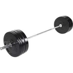 GORILLA SPORTS Set d'haltère Olympique semi-pro avec disques Bumper 140 kg pas cher