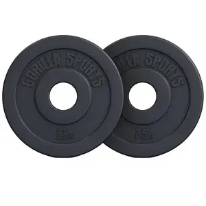 Comparateur de prix : GORILLA SPORTS Disques olympiques en plastique 50 51mm de 1 25 kg a 15 kg et disponible en lot poids 2 x 2 5 kg