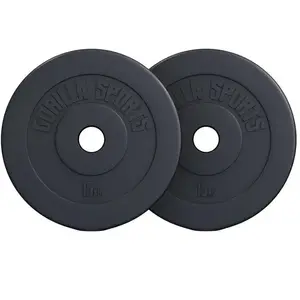 GORILLA SPORTS Disques olympiques en plastique 50 51mm de 1 25 kg a 15 kg et disponible en lot poids 2 x 15 kg pas cher