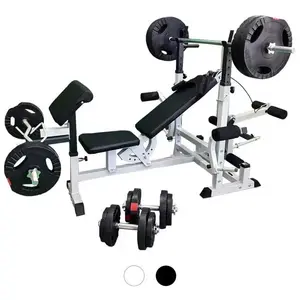 Banc de musculation multifonction Blanc Gorilla Sports pas cher