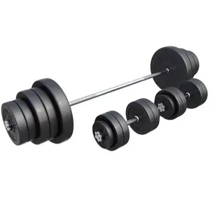 Comparateur de prix : GORILLA SPORTS® Set de Barres d'Haltère - avec Disques de Poids 130kg, Ø 30 mm, 170cm, Fermoirs en Forme d'Étoile, Réglables-Barre