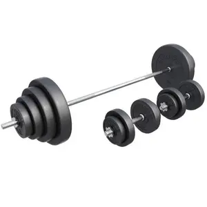Comparateur de prix : GORILLA SPORTS® Set de Barres d'Haltère - avec Disques de Poids, 100kg Ø 30 mm, 170cm, Fermoirs en Forme d'Étoile, Réglables-Barre
