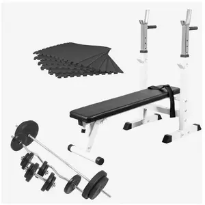 Comparateur de prix : GORILLA SPORTS® Banc de Musculation Complet - Set Haltères 100kg, Support de Barres, Pliable, Réglable, Noir/Blanc - Ensemble de Poids, Multifonction, Entraînement, Corps, Exercice, Fitness, Domicile