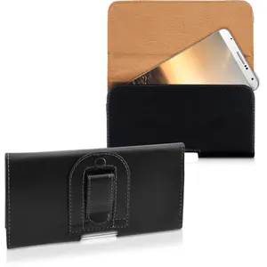 Comparateur de prix : kwmobile Étui de Ceinture 16,2 x 8,5 cm pour Téléphone Portable - Étui Ceinture Universel Simili Cuir - Sacoche Smartphone avec Croc